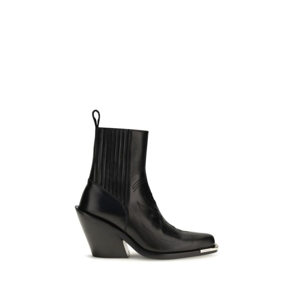 Rabanne Women Leather Cowboy Ankle Boots